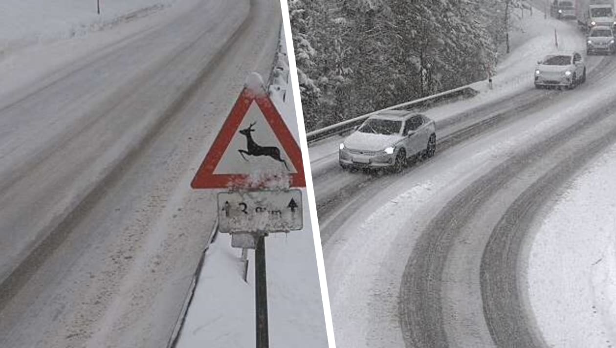 Vorsicht rutschig! - Sperren und Kettenpflicht! Schnee sorgt für Chaos
