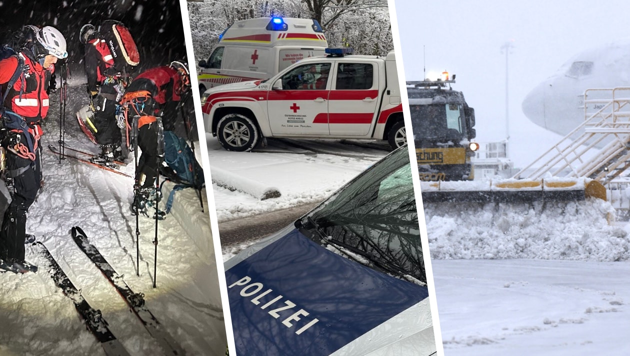 Schnee im ganzen Land - Chaos auf Flughafen und Straßen ++ Lawinentote