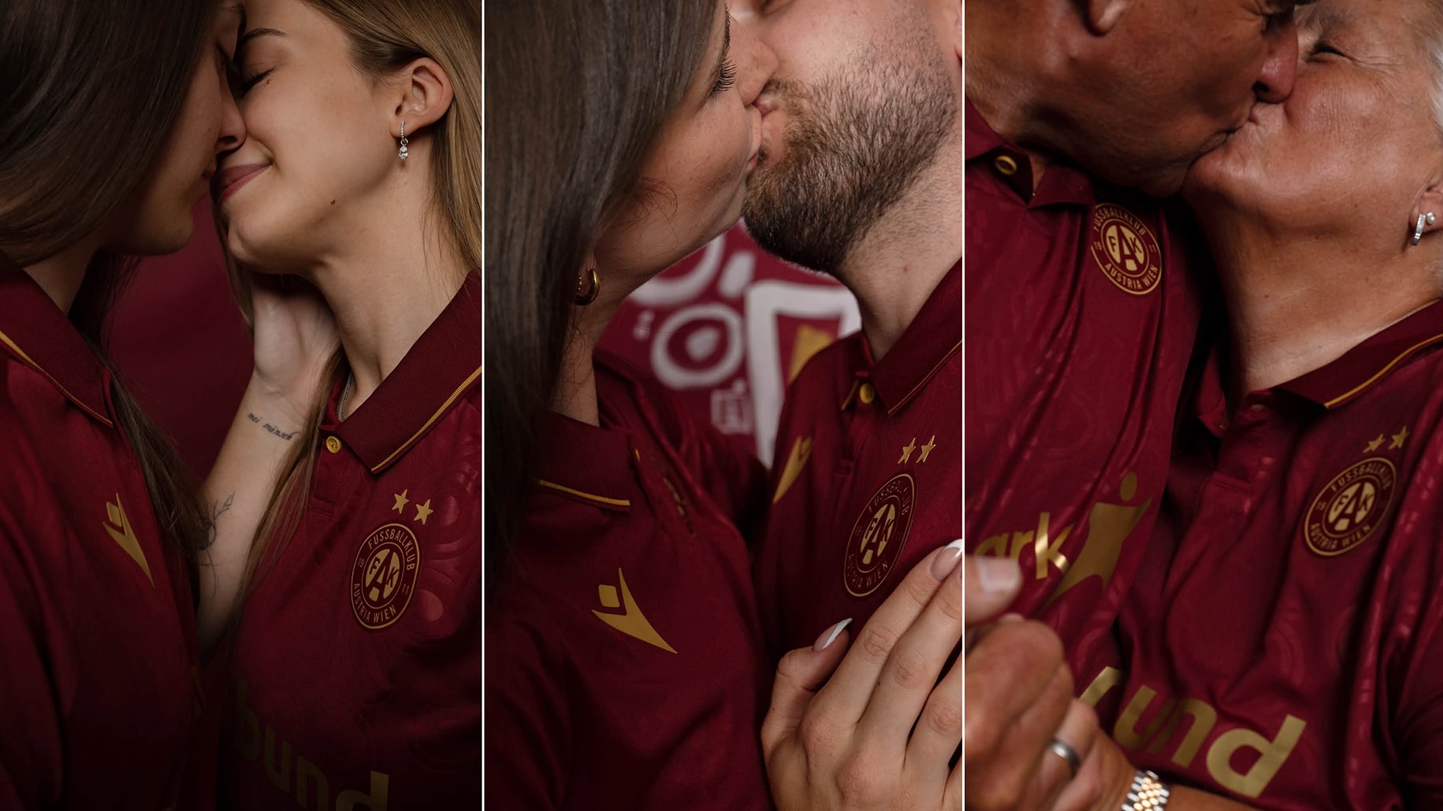 „Durch dick und dünn“ - Küssend präsentiert die Austria ihr neues Trikot